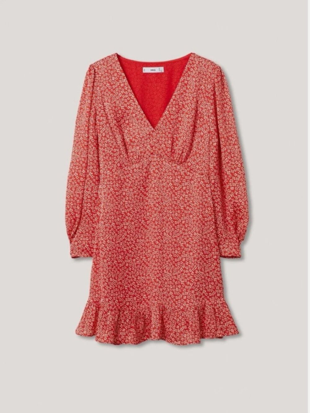 MANGO Red Floral Mini Dress (S)